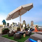 Sekey Sonnenschirm Holz Balkonschirm Rund Marktschirm &Oslash; 300cm Knickbar Terrasse