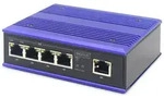 DIGITUS Switch Ind. 4-Port Gigabit 30W PoE Unmanaged blau - Schwarz/Blau