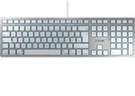 CHERRY KC 6000 SLIM f&uuml;r MAC Kabelgebundene Tastatur, Silber/ Wei&szlig;, USB (QWERTZ -