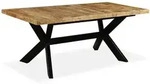 vidaXL Esstisch Massivholz Mango und Stahlgestell 180 cm - Braun