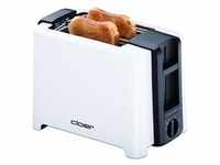 cloer 3531 Kompakt-Toaster weiß/schwarz Auftaufunktion Krümelschublade 900 Watt