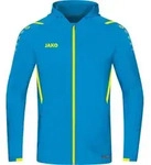 JAKO Unisex Kapuzenjacke Challenge, Farbe:JAKO blau/neongelb, Gr&ouml;&szlig;e:L - Blau - L