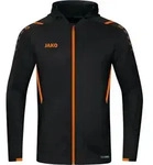 JAKO Kinder Kapuzenjacke Challenge, Farbe:schwarz/neonorange, Gr&ouml;&szlig;e:152 - Schwarz -