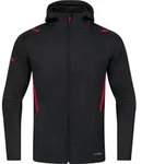 Jako Challenge Freizeitjacke Mit Kapuze Herren - Schwarz Meliert / Rot - Schwarz/Rot