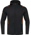 Jako Challenge Freizeitjacke Mit Kapuze Herren - Schwarz Meliert / Neonorange -