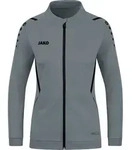 JAKO Damen Polyesterjacke Challenge, Farbe:steingrau/schwarz, Gr&ouml;&szlig;e:40 - Schwarz -