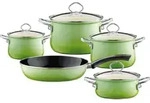 RIESS Topfset, Emaille, smaragd, 5-teilig (1 Set) - Gr&uuml;n