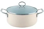 Riess Kasserolle mit Glasdeckel &Oslash;24cm 3,7L Avorio Emaille - Beige