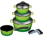 4/7tlg. KING&reg; Kochtopfset Aluguss GREEN / 10L / Topfgr&ouml;&szlig;en ca. &Oslash;16, &Oslash;16, &Oslash;20,