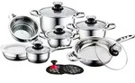 AURICH 16-teiliges Topf-Set, Edelstahl rostfrei - Silber