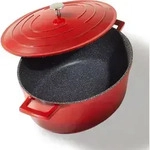 STONELINE&reg; Cocotte Br&auml;ter Oval 32x25 cm Kirschrot | mit Deckel - Rot