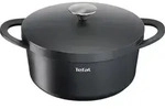 Tefal Trattoria Topf mit Gussdeckel, 28cm, 6,67l, Aluguss - Schwarz