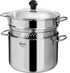 Lagostina 010175021022, 5 l, Edelstahl, Edelstahl, Gas, Glas, 22 cm - Silber