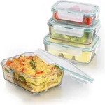 GOURMETmaxx Glas Frischhaltedosen Klick-it 4er Set Hervorragend geeignet f&uuml;r