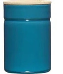Riess Vorratsdose 565ml Emaille mit Holzdeckel silent blue - Gr&uuml;n