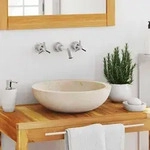 vidaXL Waschbecken 40x12 cm Marmor Creme - Creme