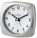 ATRIUM Wecker Analog Quarz silber A251-19 ohne Ticken mit Licht und Snooze -