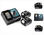Makita Power Source Kit Li 18V mit 2x BL1860B Akku 6,0Ah + DC18RC Ladeger&auml;t (