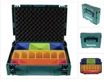 Makita MAKPAC 1 Systemkoffer + Boxeneinsatz mit farbigen Boxen P-83652 +