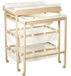 roba Bade-Wickelkombi Baby Pool, Wickeltisch ausziehbar mit Badewanne, Holz...