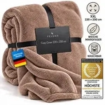 Feluna Kuscheldecke XXL Mikrofaser Decke Braun 220x200 cm &ndash; Kuschelige Fleece