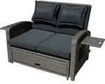 Garden Pleasure Funktionssofa NIZZA Stahl / Kunststoffgeflecht / dunkelgrau...