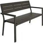 tectake&reg; Gartenbank Line 2-Sitzer mit Aluminiumrahmen 128x59x88cm - Dunkelgrau