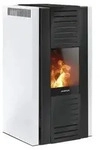 Justus Sirkos Aqua 2.0 Wasserf&uuml;hrender Pelletofen Stahl Seidenwei&szlig; + 450 kg Pellets