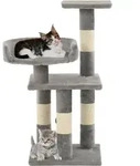 vidaXL Katzen-Kratzbaum mit Sisal-Kratzs&auml;ulen 65 cm Grau - Grau
