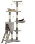vidaXL Katzen-Kratzbaum mit Sisal-S&auml;ulen 138 cm Grau - Grau