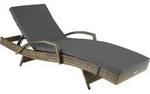 tectake&reg; Aluminium Rattan Sonnenliege Oc&eacute;ane 190 x 71 x 34 &ndash; 74,5 cm -