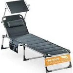 CASARIA&reg; Sonnenliege Bari klappbar Wetterfest mit Dach Premium Polster Kopfkissen