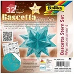 folia Faltbl&auml;tter Bascetta-Stern, t&uuml;rkis / bedruckt - T&uuml;rkis