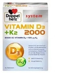 Doppelherz system Vitamin D3 + K2 2000 Tabletten, 60 St. Tabletten