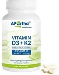 Vitamin D3 10.000 IE + Natto Vitamin K2 MK-7 200 &mu;g - 365 vegetarische Tabletten 