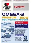 Doppelherz system Omega-3 Premium 1500 Kapseln Herz + Gehirn + Abwehr, 60 St. Kapseln