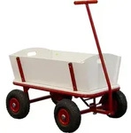 Sunny Billy Beach Wagon Bollerwagen in Rot | Handwagen aus Holz mit Luftreifen 