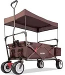 FUXTEC Bollerwagen Braun FX-CT350 - mit Dach | Klappbar | bis 75Kg | inkl....