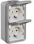 Legrand 069744, Typ F, Schrauben, Grau, IP44, 250 V, 16 A - Grau