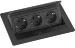 Evoline Flip Top Push S Einbausteckdose 3-fach, 230V - 3500W, schwarz - Schwarz