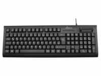 Mediarange Tastatur mit Chip Kartenlesegerät mit Kabel Keyboard schwarz MROS115