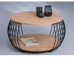Couchtisch / Sofatisch Peking 2 in Artisaneiche - MDF, Metall - Braun