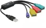 Delock USB 2.0 external 4-port cable HUB - Hub - 4 x USB 2.0 - Desktop - Schwarz