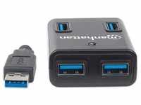 Manhattan 4-Port USB 3.2 Gen 1 Hub - USB-A-Stecker auf 4 x USB-A Buchse - 5 Gbit/s