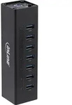 INLINE USB 3.0 Hub 7 Port Aluminiumgeh&auml;use schwarz mit 3A Netzteil - Schwarz