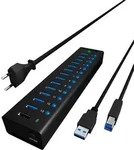 ICY BOX IB-AC6113 13-Port USB 3.0 Hub - Schwarz