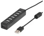 High Speed USB 2.0 HUB, 7-port aktiv, inkl. Netzteil (36661) - Schwarz