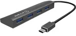 RAIDSONIC ICY BOX 4-Port USB 3.0 HUB, Aluminium-Geh&auml;use mit USB-C Stecker - Grau