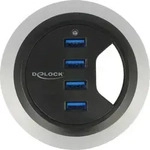 HUB USB 3.0 Tisch-Hub 60 mm 4 x USB 3.0 Ports Delock - Schwarz