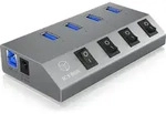 ICY BOX IB-HUB1405, 4 Port USB 3.2 Gen 1 Type-A Hub, Aluminium Geh&auml;use, mit 4x USB